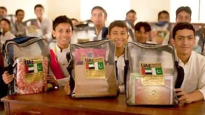Needy and orphaned students in Pakistan are being given 30,000 schoolbags by the UAE Pakistan Assistance Programme.