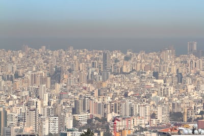 The smog-filled skyline of Beirut in 2016. Getty