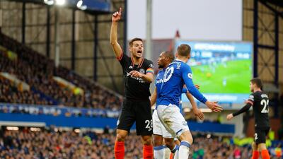 Chelsea's Cesar Azpilicueta of Chelsea appeals for a corner. EPA