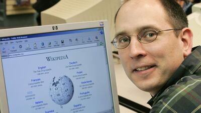 Wikipedia has overtaken the Encyclopaedia Britannica thanks to its democratisation of knowledge and the ability to quickly update or edit entries. George Widman / AP Photo