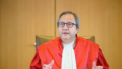 Andreas Vosskuhle, Chairman of the Second Senate of Germany's Federal Constitutional Court, announces the decision on Tuesday. AP