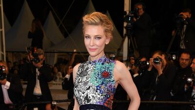 Cate Blanchett, in Mary Katrantzou, attends the screening of 'Cold War' during the Cannes Film Festival at Palais des Festivals on May 10, 2018 in Cannes, France. Getty Images