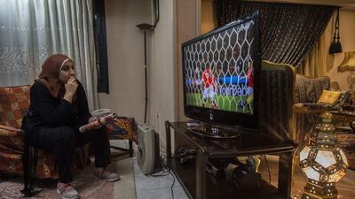 Football analyst Manar Sarhan. Khaled Desouki / AFP