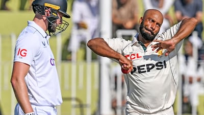 Pakistan spinner Sajid Khan picked up six wickets on Thursday. AFP