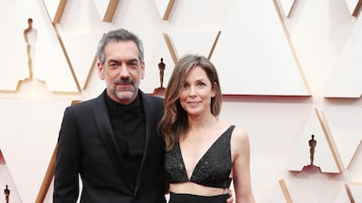 Todd Phillips and Alexandra Kravetz arrive at the Oscars on Sunday, February 9, 2020, at the Dolby Theatre in Los Angeles. EPA