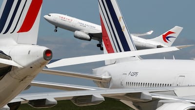 A passenger aircraft of China Eastern Airlines takes off at Paris Charles de Gaulle airport in Roissy-en-France during the outbreak of the coronavirus disease (Covid-19) in France May 19, 2020. Reuters