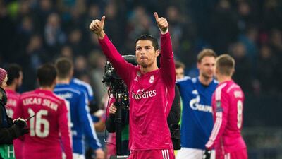 Thumbs up from Cristiano Ronaldo after Real Madrid put themselves in a commanding position ahead of the second leg. Bernd Thissen / EPA