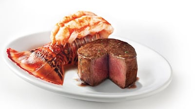 The USDA filet and lobster tail at Ruth's Chris Steak House in Dubai Marina. The restaurant has permanently closed, with another steakhouse to open in its place soon. Courtesy Ruth's Chris Steak House