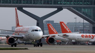 EasyJet planes at London Gatwick airport. Luke MacGregor/Bloomberg