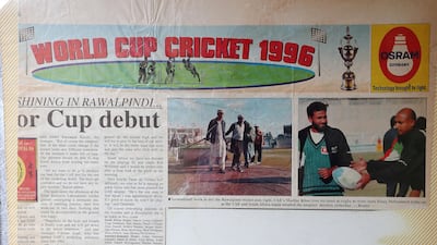 An old newspaper clipping of Mohammed Ishaq, right, during his playing days.