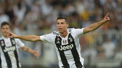 Ronaldo celebrates his winning goal. EPA