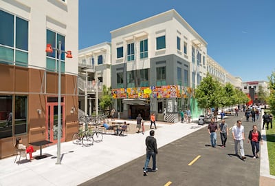 The outside area of Facebook's 'main campus', which used to be the headquarters of the now defunct Sun Microsystems.