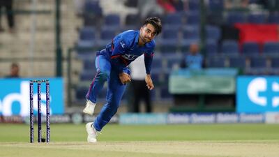 Rashid Khan of Afghanistan bowling during the Asia Cup UAE 2018 cricket match between Afghanistan vs Sri Lanka.