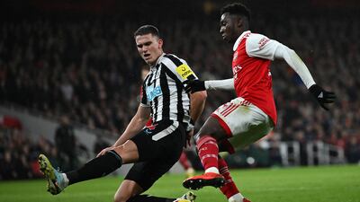 Sven Botman 8: Newcastle have the best defensive record in the league and the Dutch summer signing from Lille is one of the reasons why. Unflappable at centre-half and quality again here. AFP