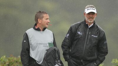 Darren Clarke, right, was named Europe's Ruder Cup captain last week, and will get some first-hand experience as a captain at the Icons Cup in Dubai in April. Luke Walker / Getty Images