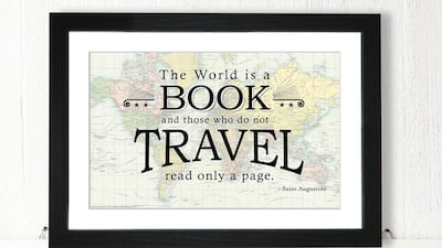 Travel Quote Map Print. Courtesy of Maps International