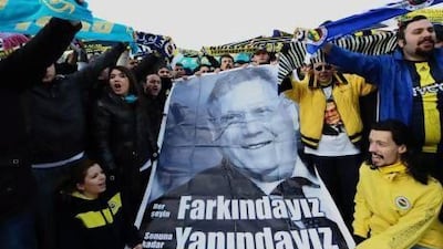 Aziz Yildirim, who enjoys as much popularity as the Turkish prime minister, has spent a year in jail but is appealing a six-year conviction. AP Photo