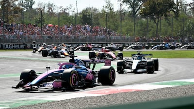 Alpine's Pierre Gasly leads at the beginning of the Italian GP after starting in pole. AFP