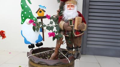 When it comes to Christmas decorations, Ms Solmaz says: 'I go all out'