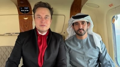 Sheikh Hamdan bin Mohammed, Crown Prince of Dubai, Deputy Prime Minister, and Minister of Defence, with Elon Musk. Photo: Instagram / Sheikh Hamdan bin Mohammed
