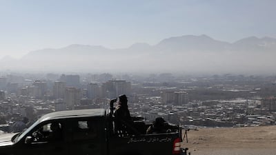 A Taliban patrol on the outskirts of Kabul, Afghanistan. EPA
