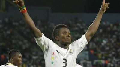 Asamoah Gyan, the captain of Ghana, is concentrating on getting out of the group stages. Themba Hadebe / AP Photo