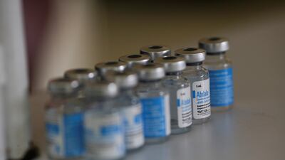 Doses of Cuba's domestically produced Abdala vaccine in a vaccination centre in Caracas, Venezuela.
