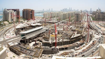 Above, Nakheel Mall under construction on Palm Jumeirah. Courtesy Nakheel