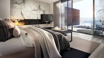 A mock-up of one of the bedrooms. Courtesy LuxuryProperty.com