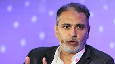 Faisal Rehman, Middle East regional office head, SoftBank Investment Advisers, speaks at FinTech Abu Dhabi 2018. Chris Whiteoak / The National