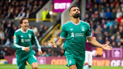Mohamed Salah after scoring the winner in Liverpool 1-0 Premier League win over Burnley at Turf Moor on September 14, 2025. EPA