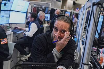 Traders busy at work at the New York Stock Exchange.