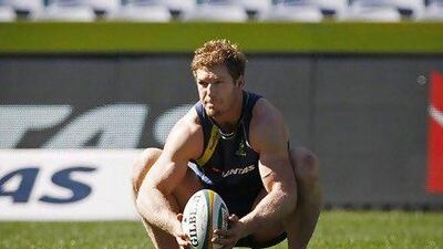 Wallabies rugby union captain David Pocock trains during his team's captains run in Sydney. Pocock was injured in Australia's loss to New Zealand to open the Rugby Championship.