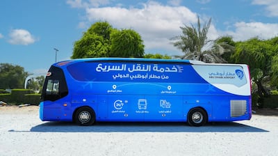 The Abu Dhabi Express shuttle bus that transports passengers between Ibn Battuta Bus Station in Dubai and Abu Dhabi International Airport. Photo: Wam