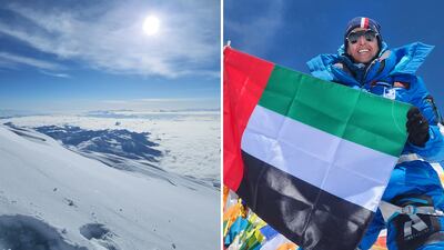 Danah Al Ali unveiled a United Arab Emirates flag on the summit of Lhotse after scaling Everest just hours earlier