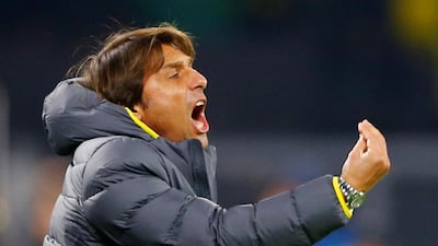 Inter Milan coach Antonio Conte watches his side slump to a 3-2 defeat at Borussia Dortmund after leading 2-0. Reuters