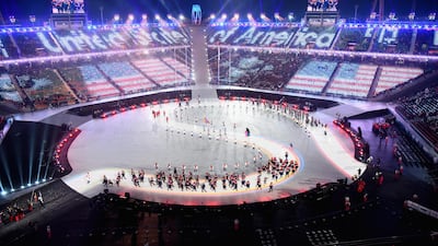 Action from the opening ceremony for the Paralympic Winter Games in Pyeongchang. Mike Hewitt / Getty Images,
