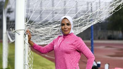 Rania Abbas, 42, works at the Singapore Embassy, and part of the Abu Dhabi Running Team Zayed Sports complex in Abu Dhabi. Khushnum Bhandari / The National