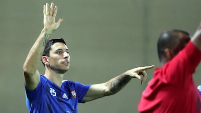 UAE player Sebastian Tagliabue trains at the Zabeel Stadium. Chris Whiteoak / The National.