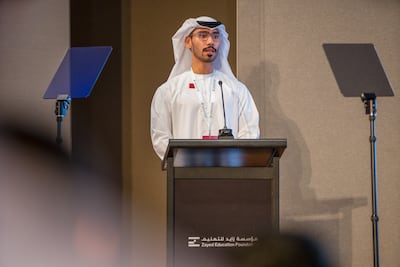 Jassem Alkhoori, a Ruwwad Zayed Scholar, said education should keep pace with technological development. Photo: Zayed Education Foundation