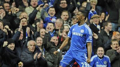 Centre forward: Samuel Eto'o, Chelsea. Became the first Chelsea player in six decades to score a hat trick against Manchester United. Clinical. Gerry Penny / EPA