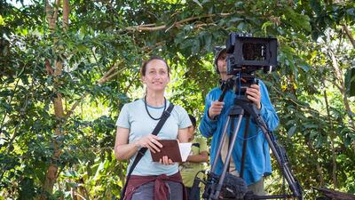 Celine Cousteau addressed the Adventure Next conference in Aqaba, Jordan. Courtesy Tribes on the Edge