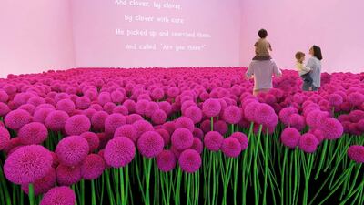 A field of clover, from Dr Seuss' book "Horton Hears a Who," that will be incorporated as part of a touring immersive attraction tied to the work of the famous late author and illustrator of children's books. The exhibit is scheduled debut in Toronto. AP