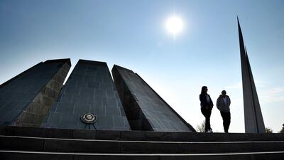 The Tzitzernakaberd memorial dedicated to the victims of mass killings by Ottoman Turks in the Armenian capital Yerevan. Hakob Berberyan / AP