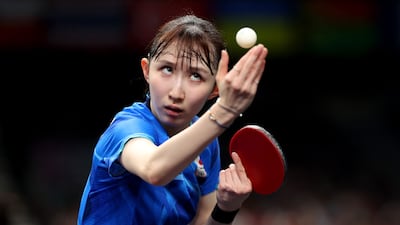 Hina Hayata of Team Japan advanced to the last-16 courtesy of a 4-0 win over Egypt's Dina Meshref. Getty