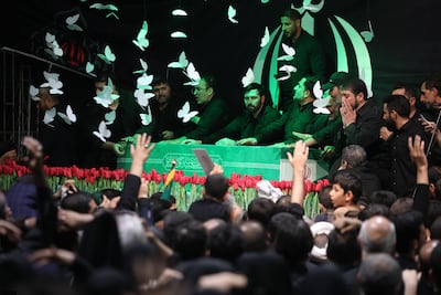 Iranians mourners gather around the coffin of former supreme leader Ayatollah Ali Khamenei in Tehran. EPA