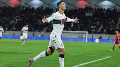 Portugal`s Cristiano Ronaldo celebrates after scoring his second goal in a 6-0 win over Luxembourg. EPA