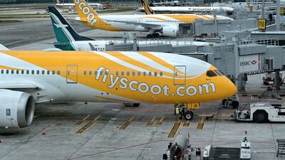 Scoot aircraft at Singapore's Changi airport. AFP