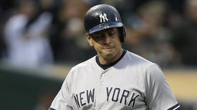 Alex Rodriguez and the New York Yankees lead the American League East with a 29-25 record. Ben Margot / AP / May 30, 2015