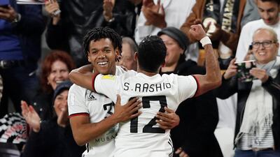 Al Jazira’s Brazilian forward Romarinho celebrates after scoring against Auckland City in the Fifa Club World Cup play-off at Hazza bin Zayed Stadium in Al Ain. Amr Abdallah Dalsh / Reuters